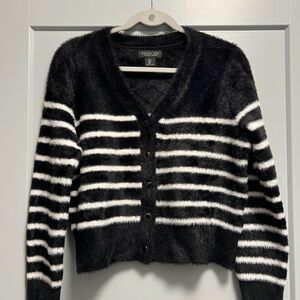 Rachel Zoe Black and White Striped Cardigan